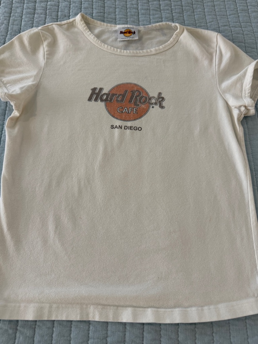 Hard Rock Cafe Cream Tee with Orange Logo - San Diego